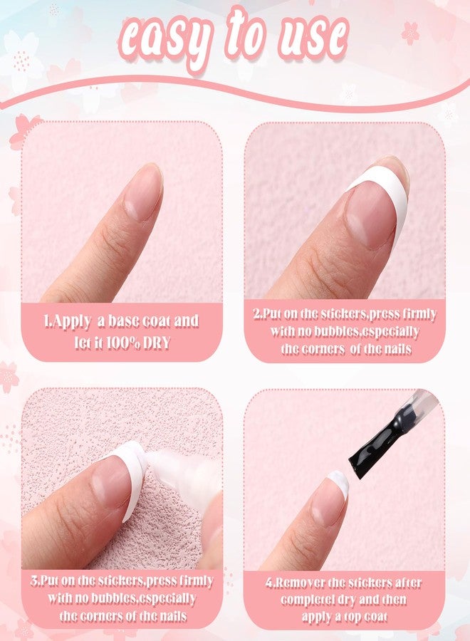 Dunzoom French Manicure Kit Include 2 Pcs French Manicure Pen 0.12 Ounce White Tip Pen 111 Count Tip Nail Stickers Strips Tool for Women DIY Pedicure Nails Kit - Image 4